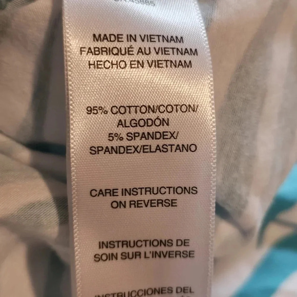 Michael Kors Top Shirt MK Jeweled Sparkle MK Logo Blue White Sz S NWT #0039 - Picture 7 of 8